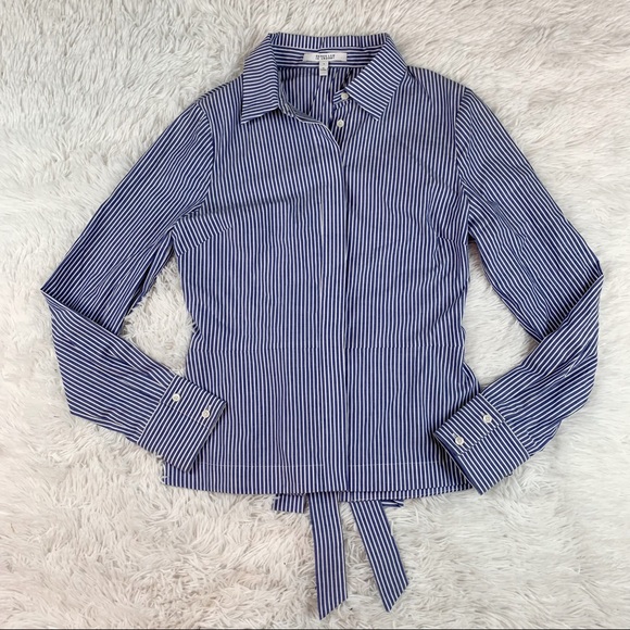 10 Crosby Derek Lam Tops - Derek Lam 10 Crosby long sleeve striped button up shirt lace up back